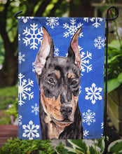 Load image into Gallery viewer, German Pinscher Winter Snowflakes Garden Flag - Outdoor Decorative Yard Flag SC9788GF