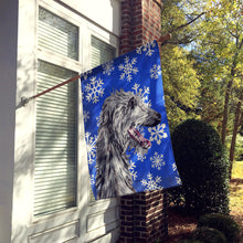 Load image into Gallery viewer, Scottish Deerhound Winter Snowflakes Flag Canvas House Size SC9789CHF