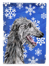 Load image into Gallery viewer, Scottish Deerhound Winter Snowflakes Flag Canvas House Size SC9789CHF