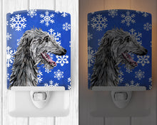 Load image into Gallery viewer, Scottish Deerhound Winter Snowflakes Ceramic Night Light SC9789CNL