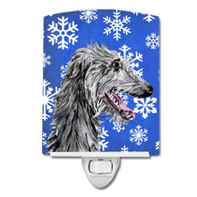 Load image into Gallery viewer, Scottish Deerhound Winter Snowflakes Ceramic Night Light SC9789CNL