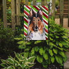 Load image into Gallery viewer, Collie Candy Cane Christmas Garden Flag - Outdoor Decorative Yard Flag SC9790GF