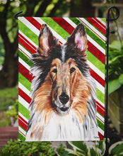 Load image into Gallery viewer, Collie Candy Cane Christmas Garden Flag - Outdoor Decorative Yard Flag SC9790GF