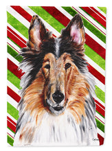 Load image into Gallery viewer, Collie Candy Cane Christmas Garden Flag - Outdoor Decorative Yard Flag SC9790GF