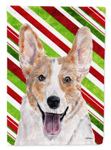 Load image into Gallery viewer, Cardigan Corgi Candy Cane Christmas Garden Flag – Decorative Outdoor Yard Flag SC9792GF