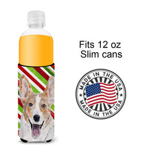 Load image into Gallery viewer, Cardigan Corgi Candy Cane Christmas Slim Can Hugger – Fun &amp; Functional Drink Coolers SC9792MUK