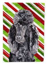 Load image into Gallery viewer, Black Standard Poodle Candy Cane Christmas Flag Canvas House Size SC9794CHF