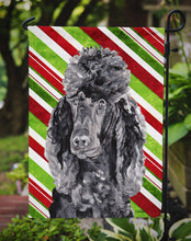 Load image into Gallery viewer, Black Standard Poodle Candy Cane Christmas Garden Flag - Outdoor Decorative Yard Flag