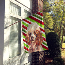 Load image into Gallery viewer, Red Miniature Poodle Candy Cane Christmas Flag Canvas House Size SC9795CHF