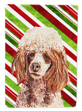 Load image into Gallery viewer, Red Miniature Poodle Candy Cane Christmas Flag Canvas House Size SC9795CHF