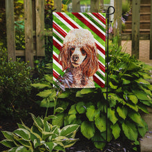 Load image into Gallery viewer, Red Miniature Poodle Candy Cane Christmas Garden Flag – Decorative Outdoor Yard Flag SC9795GF