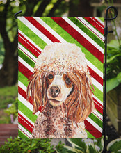 Load image into Gallery viewer, Red Miniature Poodle Candy Cane Christmas Garden Flag – Decorative Outdoor Yard Flag SC9795GF
