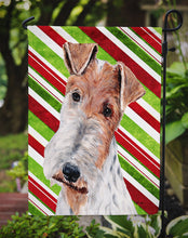 Load image into Gallery viewer, Wire Fox Terrier Candy Cane Christmas Garden Flag - Outdoor Decorative Yard Flag