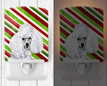 Load image into Gallery viewer, White Toy Poodle Candy Cane Christmas Ceramic Night Light SC9797CNL