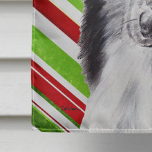 Load image into Gallery viewer, Black and White Collie Candy Cane Christmas Flag Canvas House Size SC9798CHF