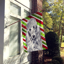 Load image into Gallery viewer, White Standard Poodle Candy Cane Christmas Flag Canvas House Size SC9799CHF