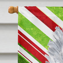 Load image into Gallery viewer, White Standard Poodle Candy Cane Christmas Flag Canvas House Size SC9799CHF
