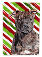 Load image into Gallery viewer, Staffordshire Bull Terrier Staffie Candy Cane Christmas Flag Canvas House Size SC9801CHF