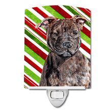 Load image into Gallery viewer, Staffordshire Bull Terrier Staffie Candy Cane Christmas Ceramic Night Light SC9801CNL