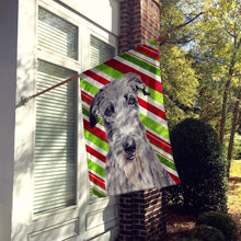 Load image into Gallery viewer, Scottish Deerhound Candy Cane Christmas Flag Canvas House Size SC9802CHF