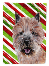 Load image into Gallery viewer, Norwich Terrier Candy Cane Christmas Flag Canvas House Size SC9806CHF