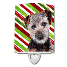 Load image into Gallery viewer, Norfolk Terrier Puppy Candy Cane Christmas Ceramic Night Light SC9807CNL