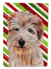Load image into Gallery viewer, Norfolk Terrier Candy Cane Christmas Flag Canvas House Size SC9808CHF