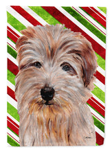 Load image into Gallery viewer, Norfolk Terrier Candy Cane Christmas Garden Flag - Outdoor Decorative Yard Flag