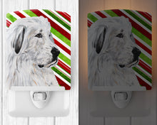 Load image into Gallery viewer, Great Pyrenees Candy Cane Christmas Ceramic Night Light SC9810CNL