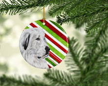 Load image into Gallery viewer, Great Pyrenees Candy Cane Christmas Ornament - Round Ceramic Ornament – Artist-Designed Keepsake Decoration SC9810CO1