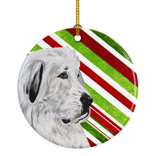 Load image into Gallery viewer, Great Pyrenees Candy Cane Christmas Ornament - Round Ceramic Ornament – Artist-Designed Keepsake Decoration SC9810CO1
