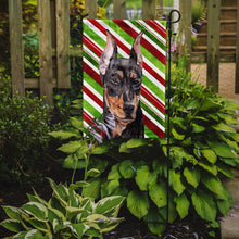 Load image into Gallery viewer, German Pinscher Candy Cane Christmas Garden Flag - Outdoor Decorative Yard Flag