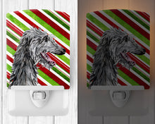 Load image into Gallery viewer, Scottish Deerhound Candy Cane Christmas Ceramic Night Light SC9813CNL
