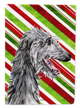 Load image into Gallery viewer, Scottish Deerhound Candy Cane Christmas Garden Flag - Outdoor Decorative Yard Flag