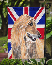 Load image into Gallery viewer, Afghan Hound with English Union Jack British Flag Garden Flag - Outdoor Decorative Yard Flag