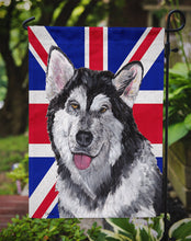 Load image into Gallery viewer, Alaskan Malamute with English Union Jack British Flag Garden Flag - Outdoor Decorative Yard Flag SC9815GF
