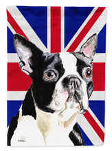 Load image into Gallery viewer, Boston Terrier with English Union Jack British Flag Flag Canvas House Size SC9816CHF