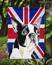 Load image into Gallery viewer, Boston Terrier with English Union Jack British Flag Garden Flag – Decorative Outdoor Yard Flag SC9816GF