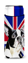 Load image into Gallery viewer, Boston Terrier with English Union Jack British Flag Slim Can Hugger – Fun &amp; Functional Drink Coolers SC9816MUK