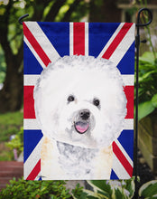 Load image into Gallery viewer, Bichon Frise with English Union Jack British Flag Garden Flag - Outdoor Decorative Yard Flag