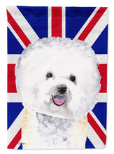 Load image into Gallery viewer, Bichon Frise with English Union Jack British Flag Garden Flag - Outdoor Decorative Yard Flag