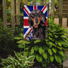 Load image into Gallery viewer, Dachshund with English Union Jack British Flag Garden Flag - Outdoor Decorative Yard Flag