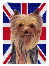 Load image into Gallery viewer, Yorkie with English Union Jack British Flag Flag Canvas House Size SC9822CHF