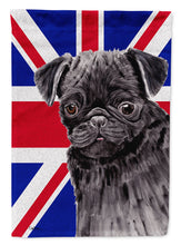 Load image into Gallery viewer, Pug with English Union Jack British Flag Garden Flag - Outdoor Decorative Yard Flag