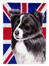Load image into Gallery viewer, Border Collie with English Union Jack British Flag Flag Canvas House Size SC9824CHF