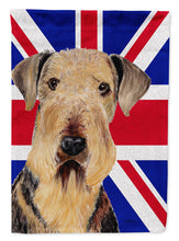 Load image into Gallery viewer, Airedale with English Union Jack British Flag Flag Canvas House Size SC9830CHF