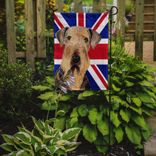 Load image into Gallery viewer, Airedale with English Union Jack British Flag Garden Flag - Outdoor Decorative Yard Flag