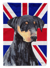 Load image into Gallery viewer, Doberman with English Union Jack British Flag Garden Flag – Decorative Outdoor Yard Flag SC9834GF