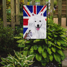 Load image into Gallery viewer, American Eskimo with English Union Jack British Flag Garden Flag - Outdoor Decorative Yard Flag