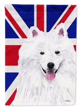 Load image into Gallery viewer, American Eskimo with English Union Jack British Flag Garden Flag - Outdoor Decorative Yard Flag